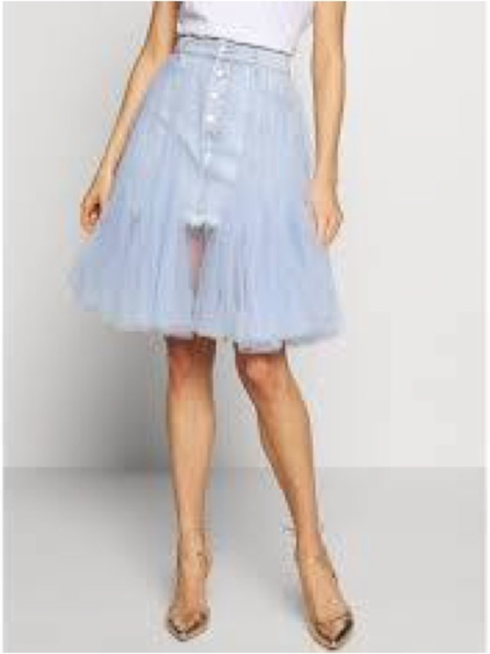 Miss Sixty Light Blue Tulle Denim Skirt